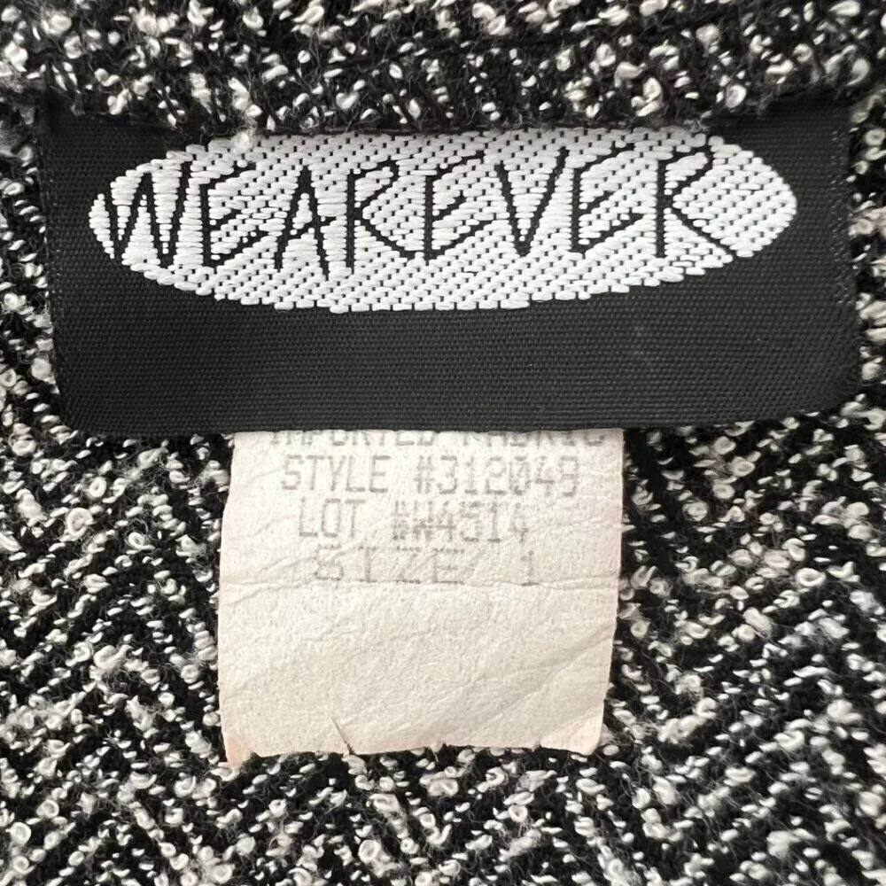 Vintage Wearever Grey & Black Herringbone Knit Mini Skirt